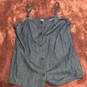 blue button up tank size extra small
